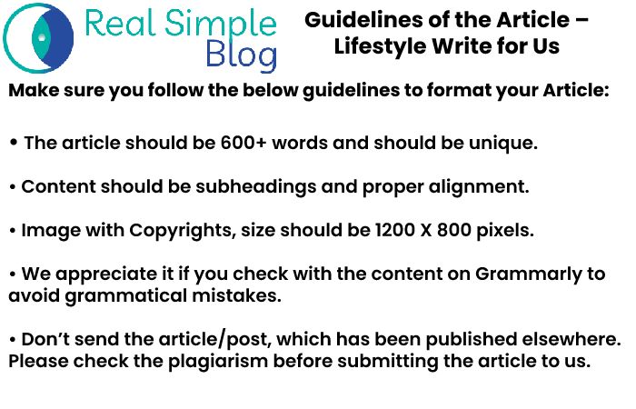 guidelines for the article realsimpleblog