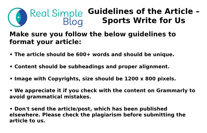 Guidelines of the Article – Sports Write for Us