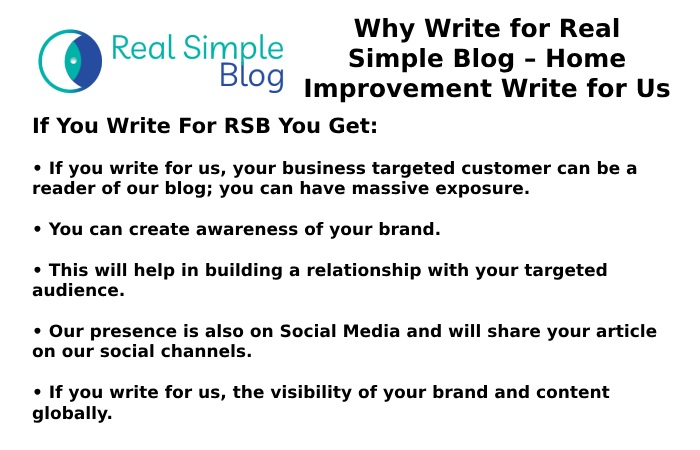 Why Write for Real Simple Blog – Home Improvement Write for Us