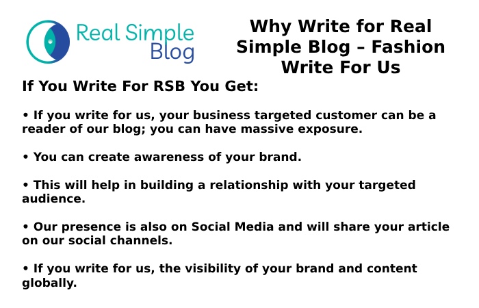Why Write for Real Simple Blog – Fashion Write For Us