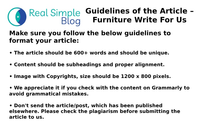 Guidelines of the Article – Furniture Write For Us