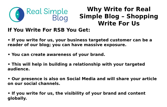 Why Write for Real Simple Blog – Shopping Write For Us