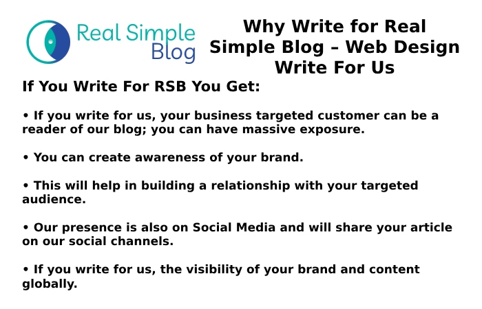 Why Write for Real Simple Blog – Web Design Write For Us